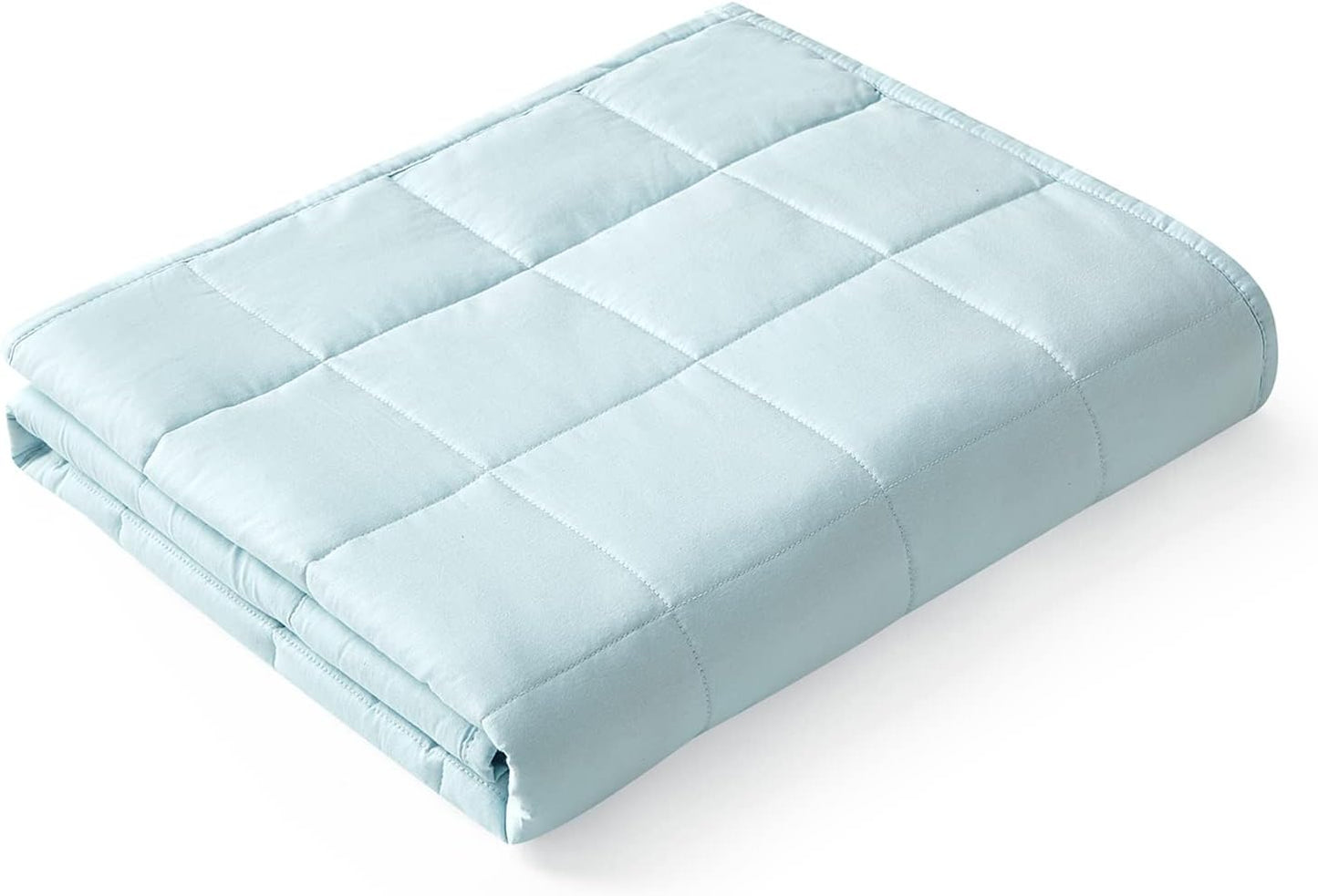 YnM Weighted Blanket for Queen/King Bed, 25 Pounds, Light Blue