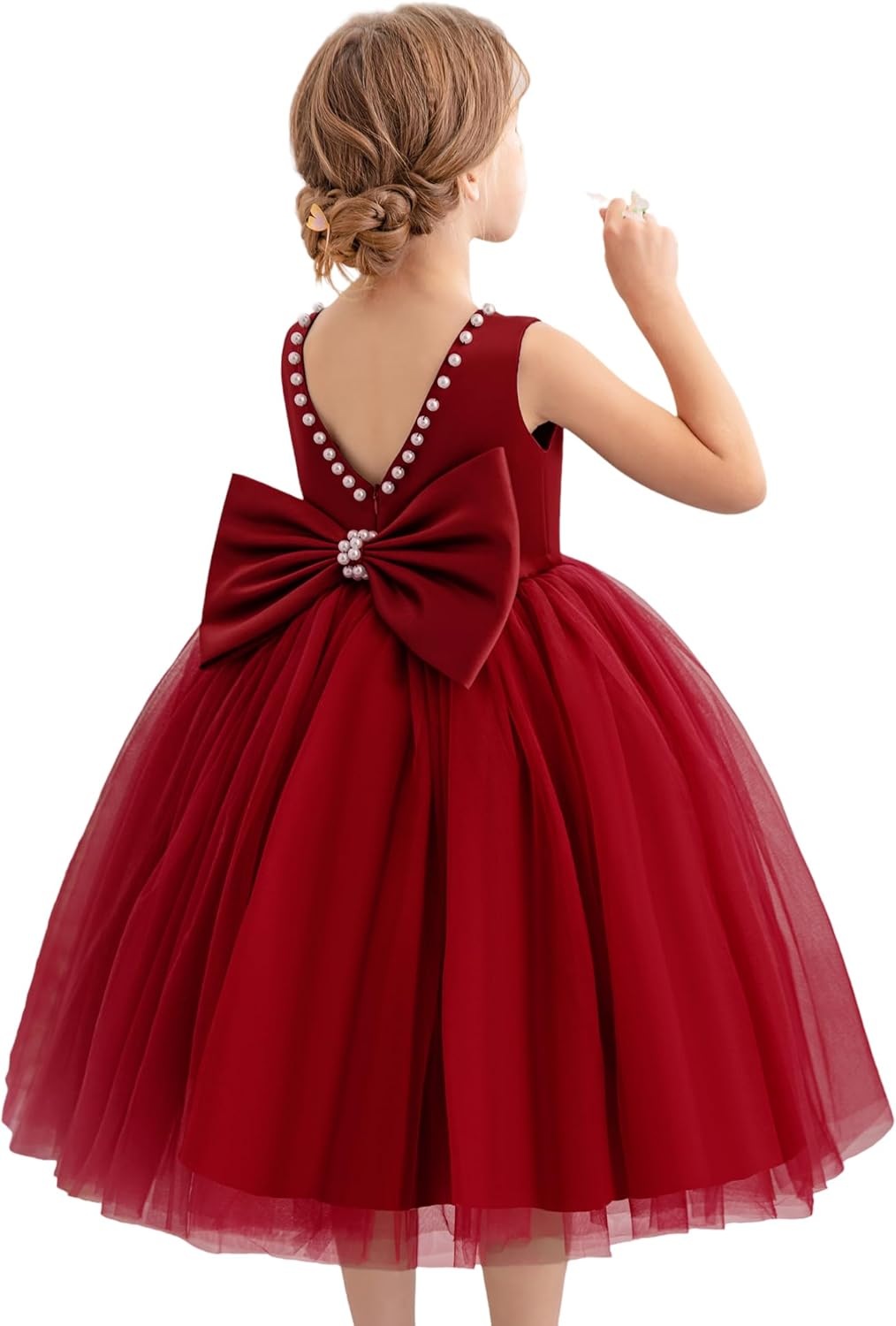 Flower Girl Dress Kids Satin Tulle for Weddings and Parties