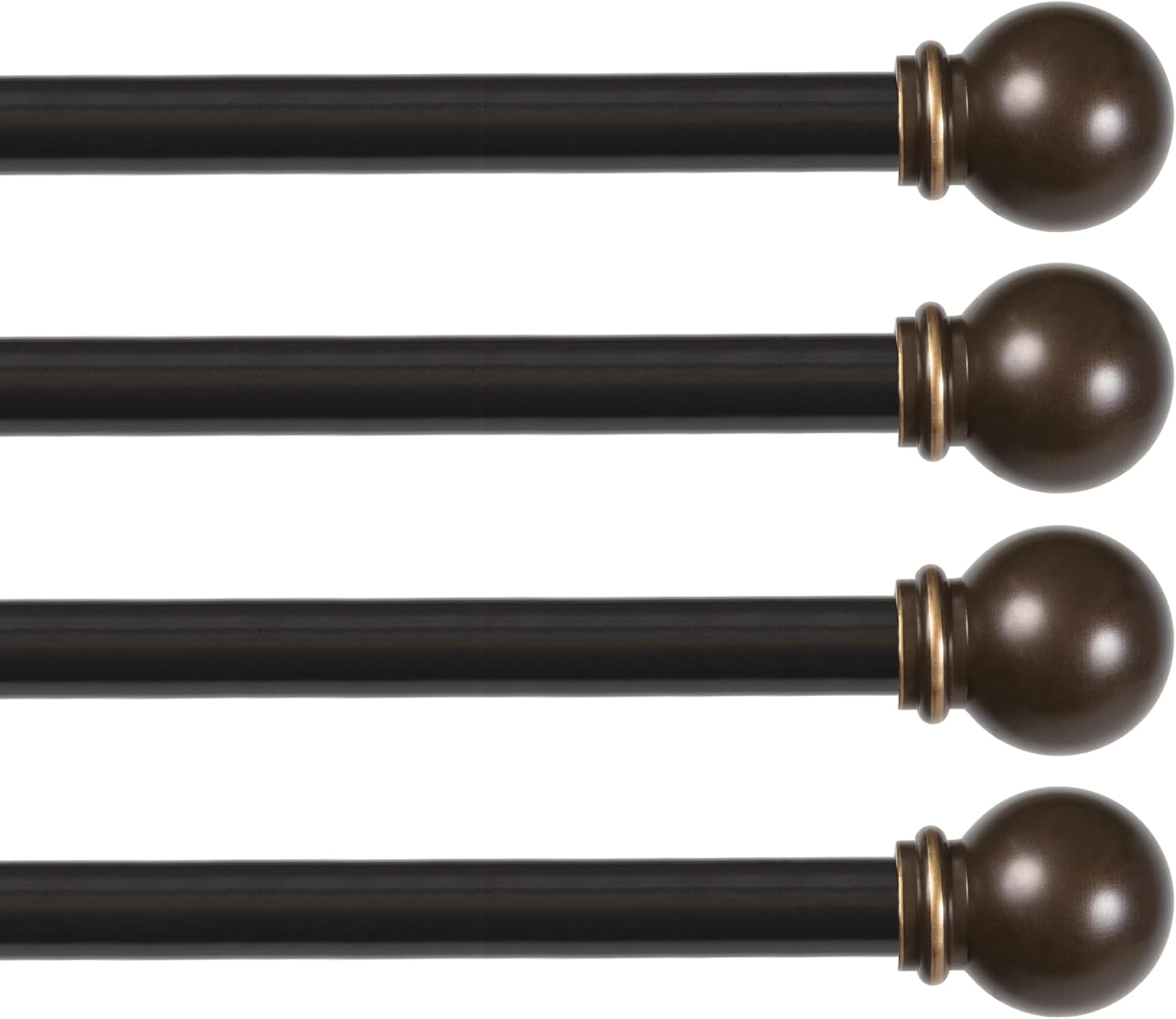 Kenney Chelsea Ball End Curtain Rod Set for Windows 28 to 48 in