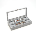 Gray Velvet Watch Organizer - 8 Slots for Stylish Storage