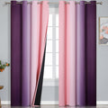 Ombre Pink and Purple Blackout Curtains 96 in - Full Room Darkening