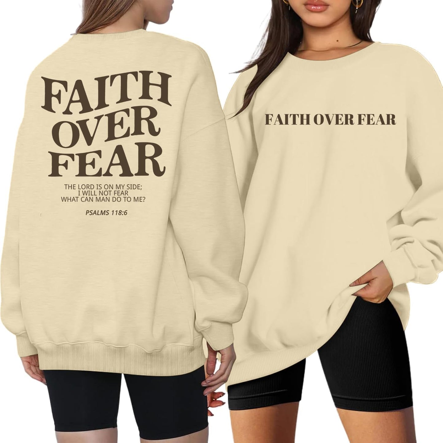 Faith Over Fear: Oversized Christian Sweater