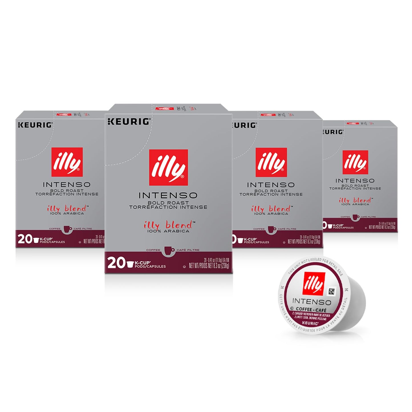 Illy Coffee K Cups Intenso Dark Roast Pods for Keurig Machines