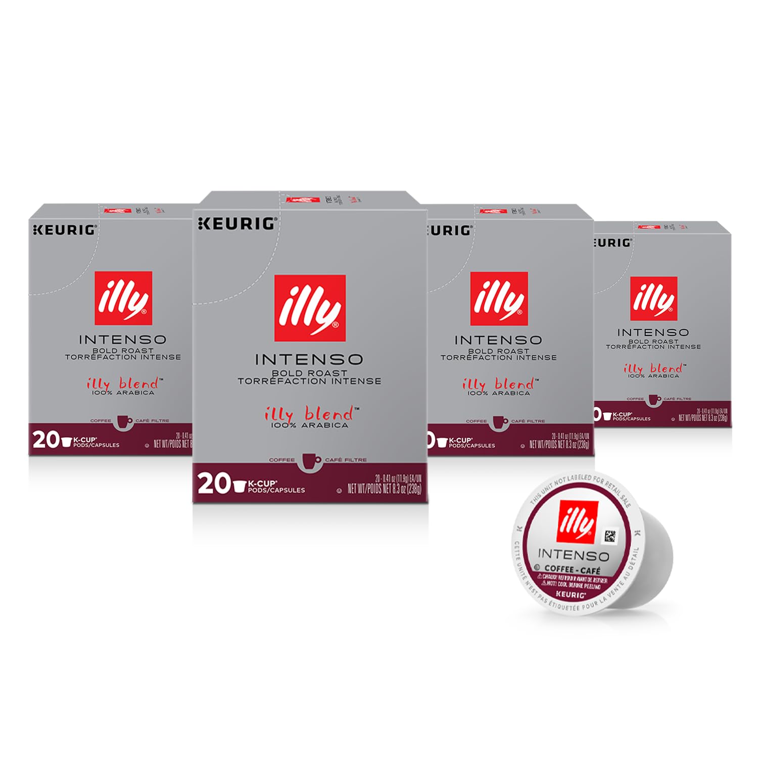 Illy Coffee K Cups Intenso Dark Roast Pods for Keurig Machines