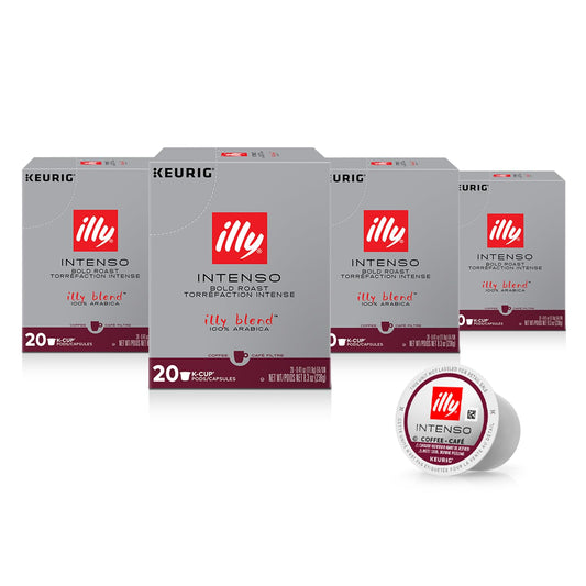 Illy Coffee K Cups Intenso Dark Roast Pods for Keurig Machines