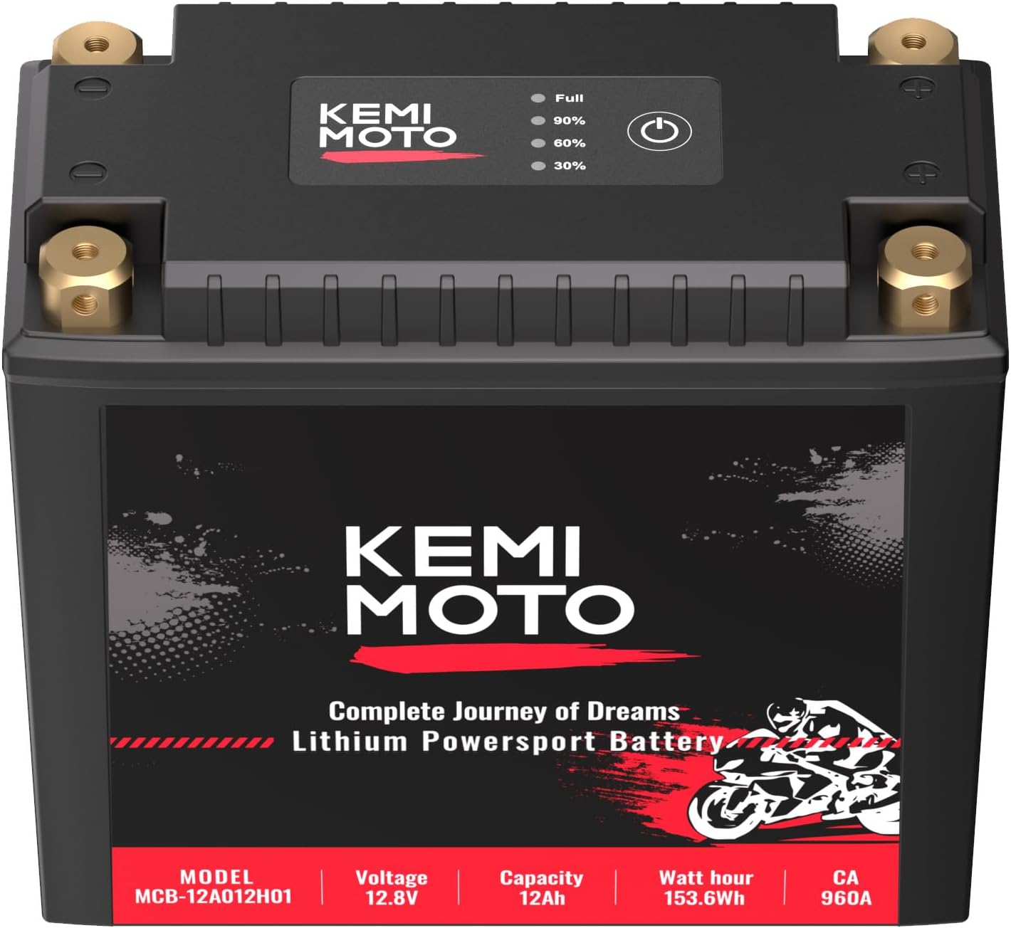 KEMIMOTO Lithium Motorcycle Battery YTX20L-BS for Powersports