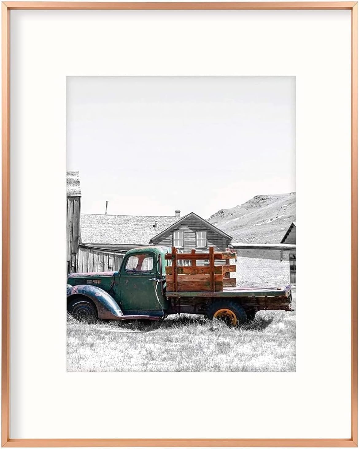 Elegant Rose Gold Picture Frame for 11x14 and 16x20 Photos