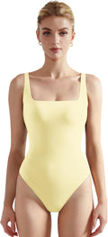 Women Sexy Square Neck Thong Bodysuit Backless Sleeveless Tank Top 6