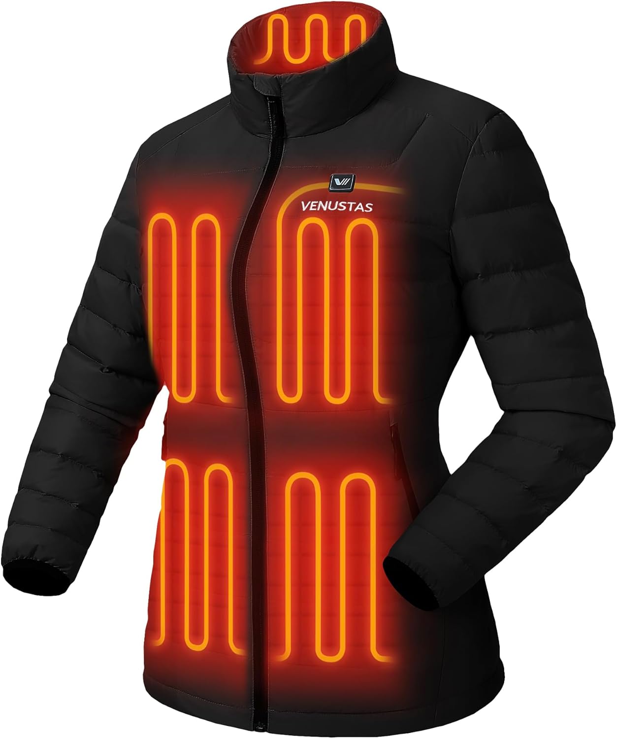 Venustas Women's Heated Down Jacket: Lightweight Electric Puffer