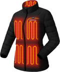 Women's Recycled Heated Down Jacket - Lightweight Electric Puffer