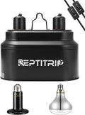Dual Reptile Light Fixture with 100W UVA UVB Bulb & Heat Emitter
