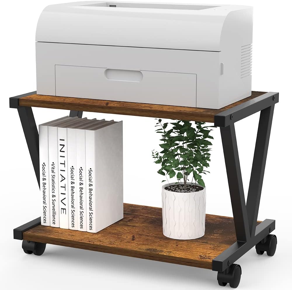 VEDECASA Retro Desktop Printer Stand for Home Office Storage