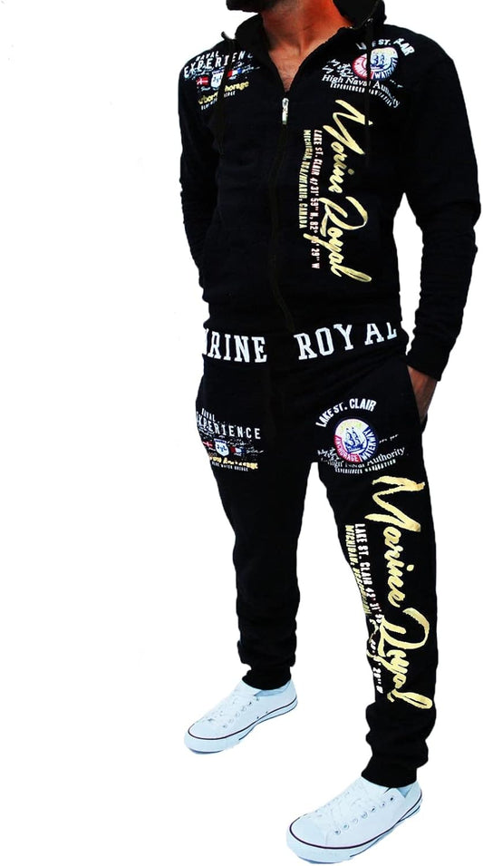 HHGKED Men's Casual Tracksuit Set for Gym and Outdoor Activities
