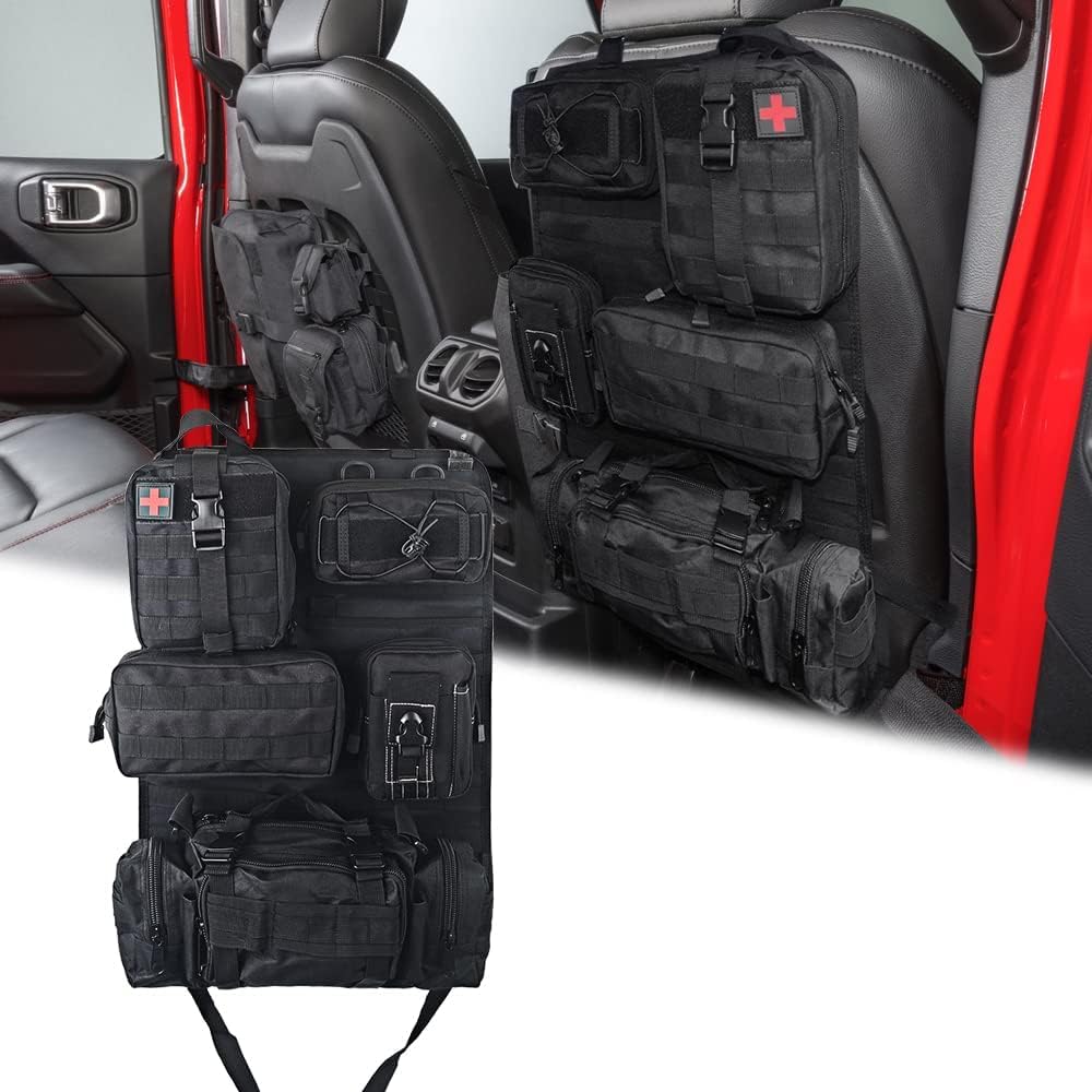 Universal Tactical Seat Back Organizer with Molle Pouches for Vehicles
