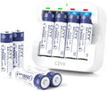 Lithium 1.5V Rechargeable AA Batteries 8-Pack - Long Life 3500mWh