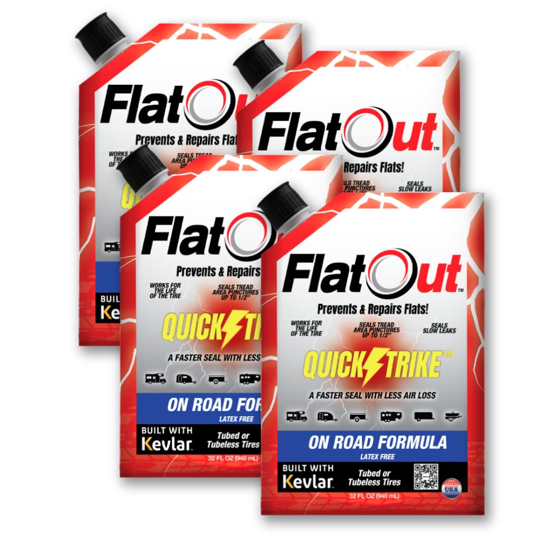 FlatOut QuickStrike Tire Sealant - Fast-Acting Leak Prevention