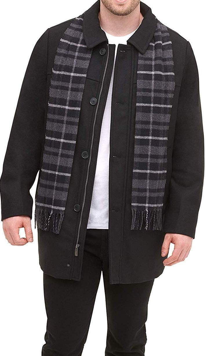 Dockers mens Weston Wool Blend Coat with Scarf for Style