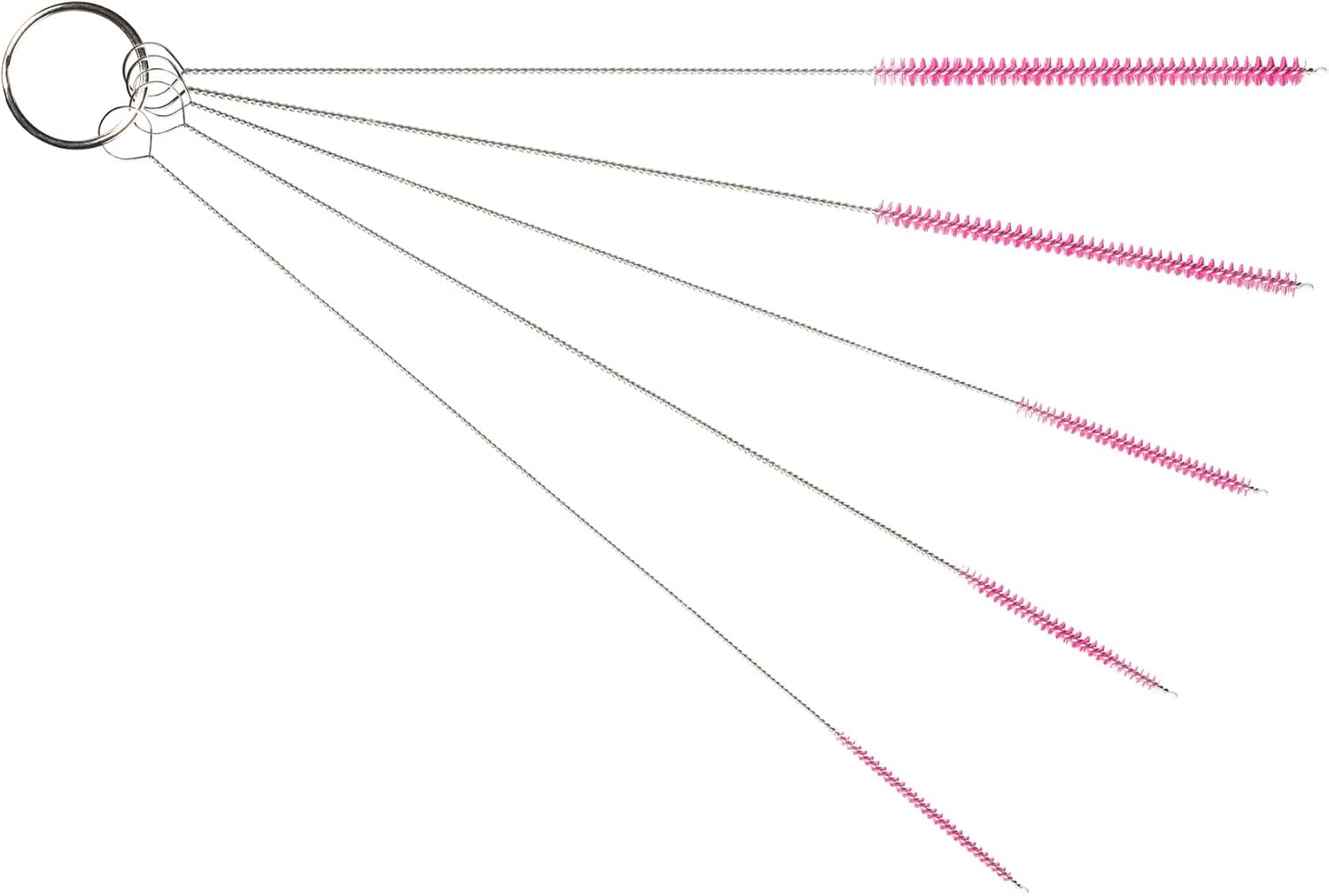 Professional Heavy Duty Tube Cleaning Brush Set - Flexible Handles, Small Pink Sizes - Ideal for Bottles, Straws, Pipes