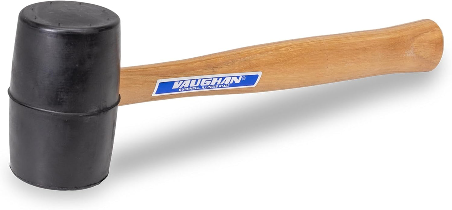 VAUGHAN Solid Rubber Mallet with Hardwood Handle for Durability