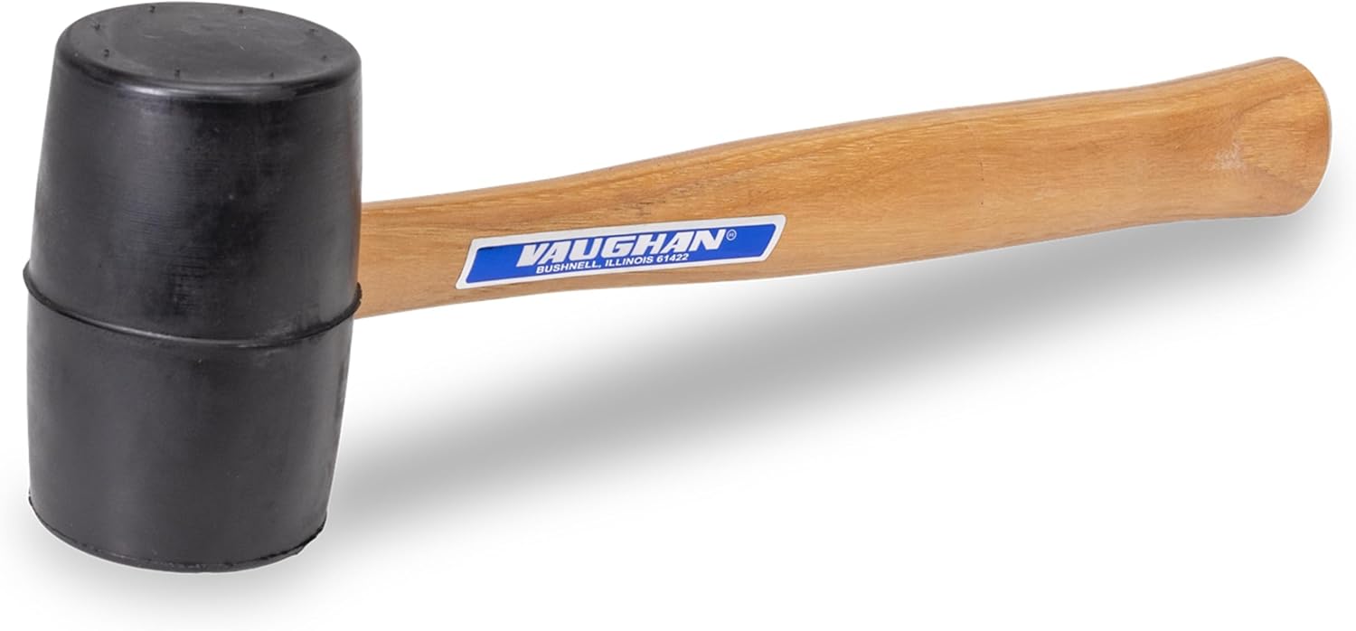 VAUGHAN Solid Rubber Mallet with Hardwood Handle for Durability