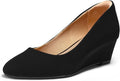 mysoft Women's Wedge Pumps Low Heel Closed Toe 2in Dress Shoes These
