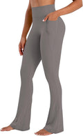 No Front Seam Flare Leggings for Women - Butt Lift & Pockets