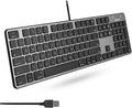 Macally Slim USB Wired Keyboard for Mac - Full Size 104-Key