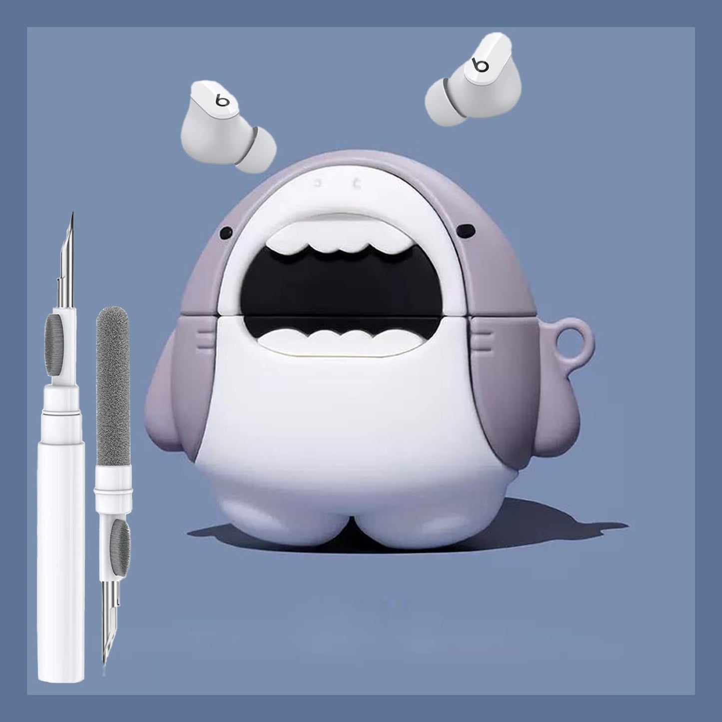 Cute 3D Cartoon Shark Case for Beat Studio Buds