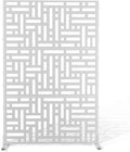 Metal Privacy Screen 72in H 47in W White - Freestanding Decorative