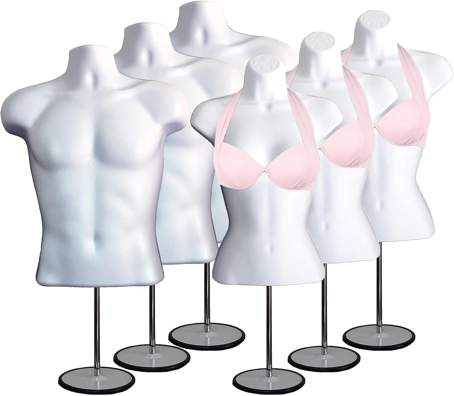 DisplayTown Male and Female Mannequin Torso for Clothing Display