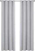 Yakamok Greyish White Blackout Curtains 52W x 84L - Thermal, 2 Panels