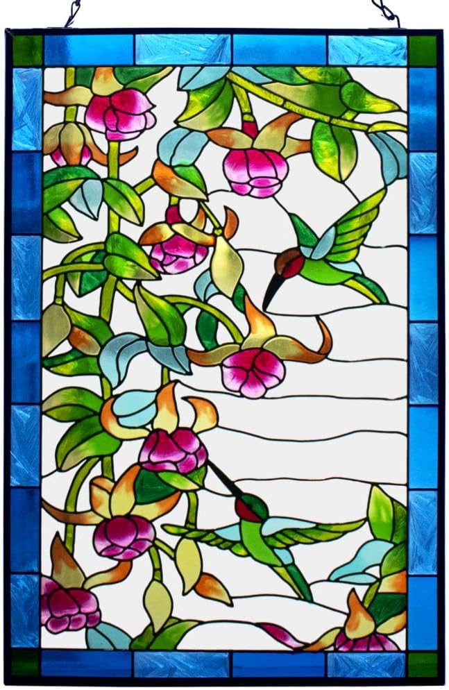 Hummingbird Stained Glass Window Hangings for Home Decor