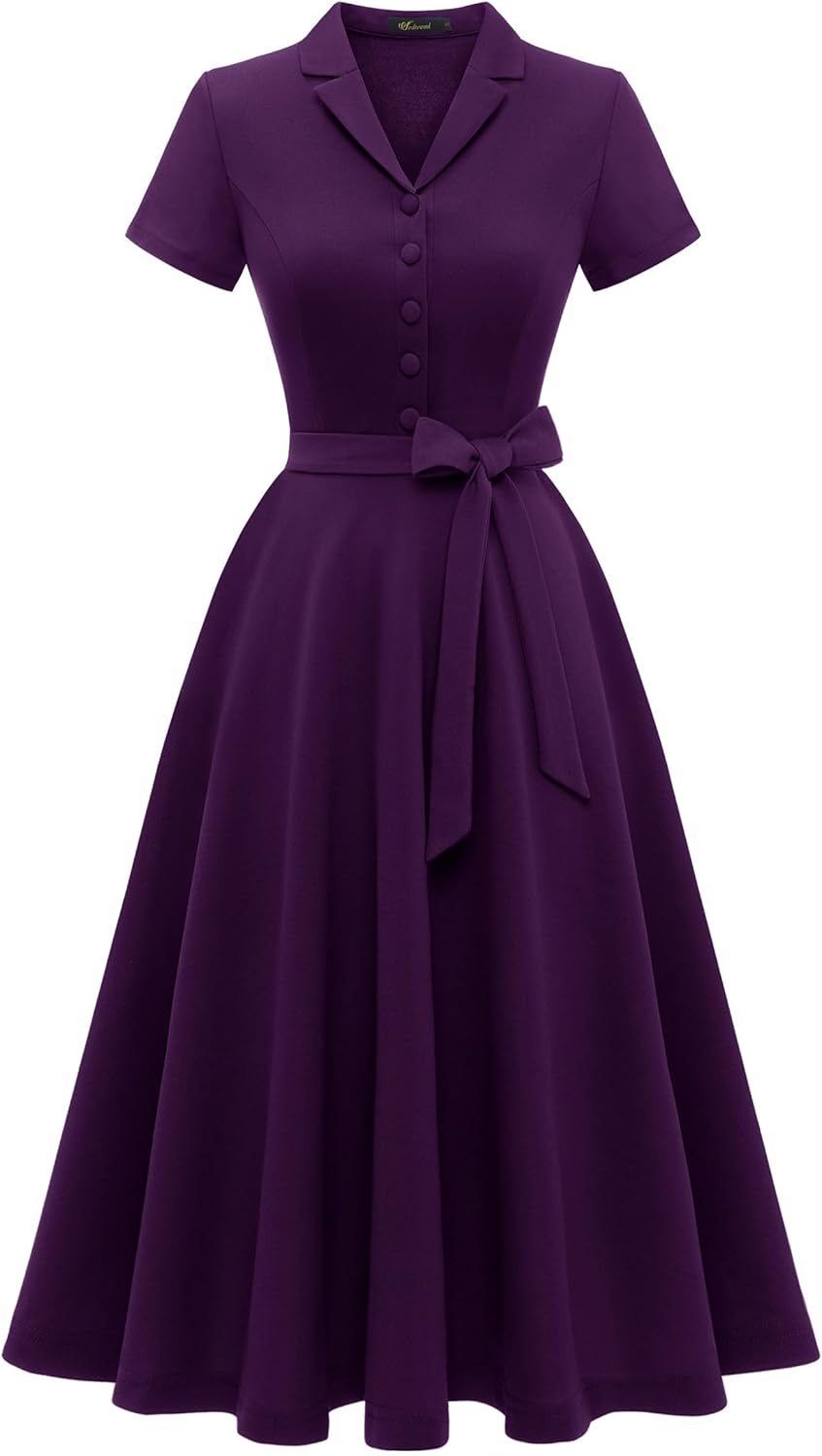 Vintage Tea Dress for Women - Short Sleeve Cocktail Style