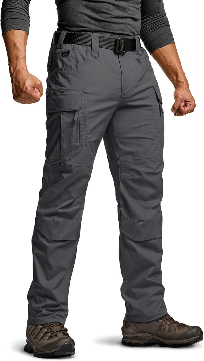 CQR Men's Flex Tactical Pants for Outdoor Work and Hiking