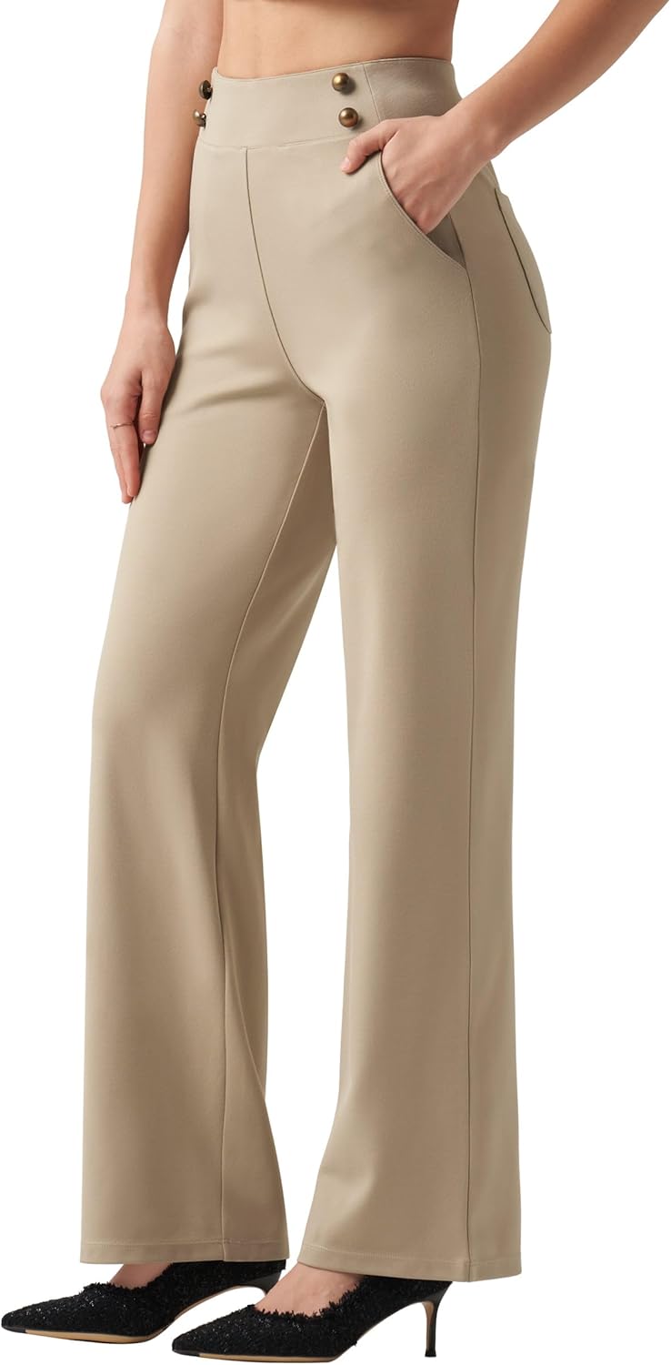 Willit Women's Wide Leg Dress Pants for Office and Casual Wear