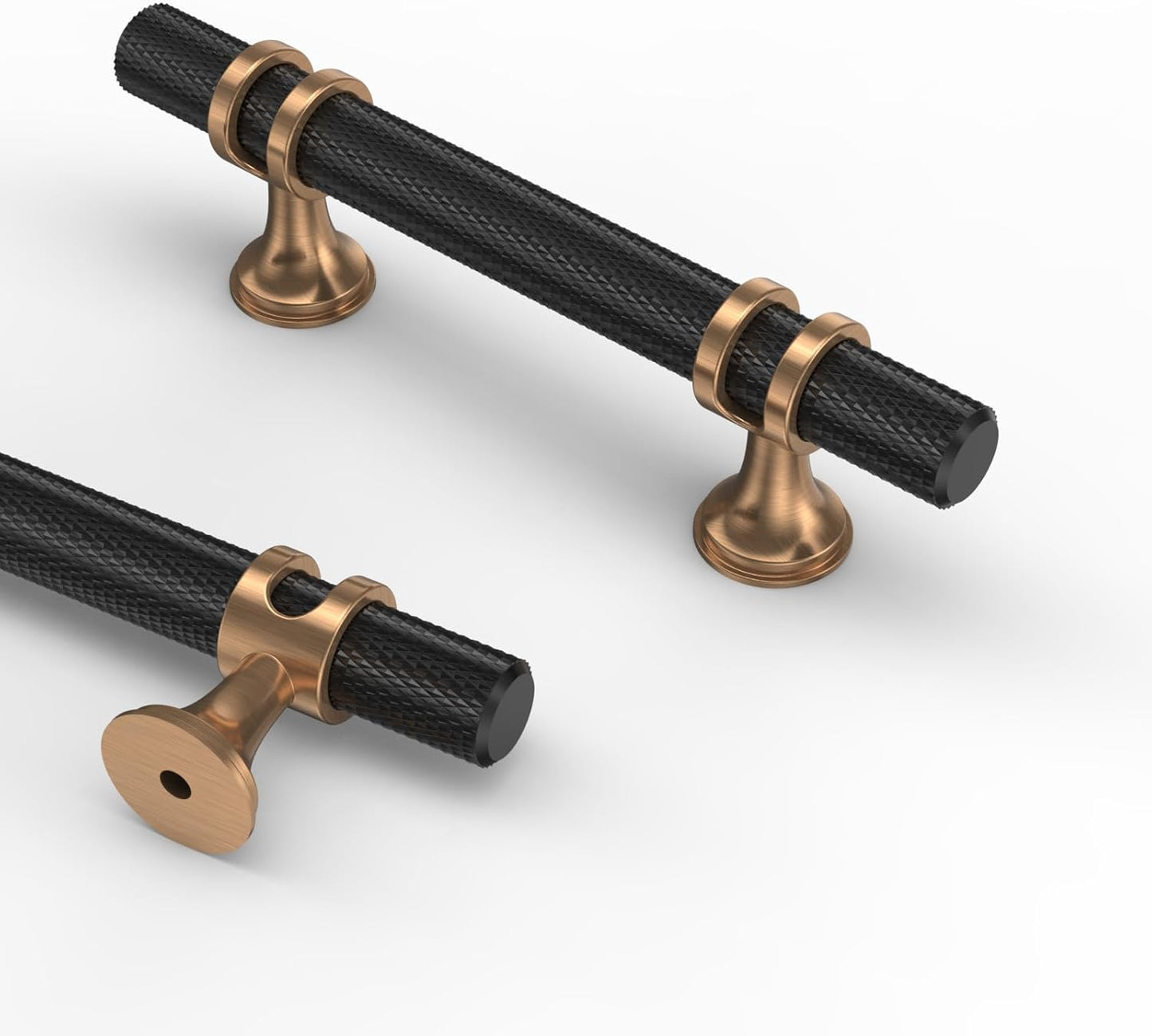 Asidrama 10 Pack 3 Inch Knurled Matte Black Cabinet Handles