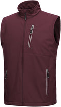 Men's Windproof Softshell Vest with 6 Pockets - Lightweight Outerwear