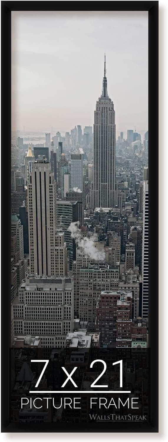 7x21 Black Picture Frame for Puzzles, Posters, and Photos