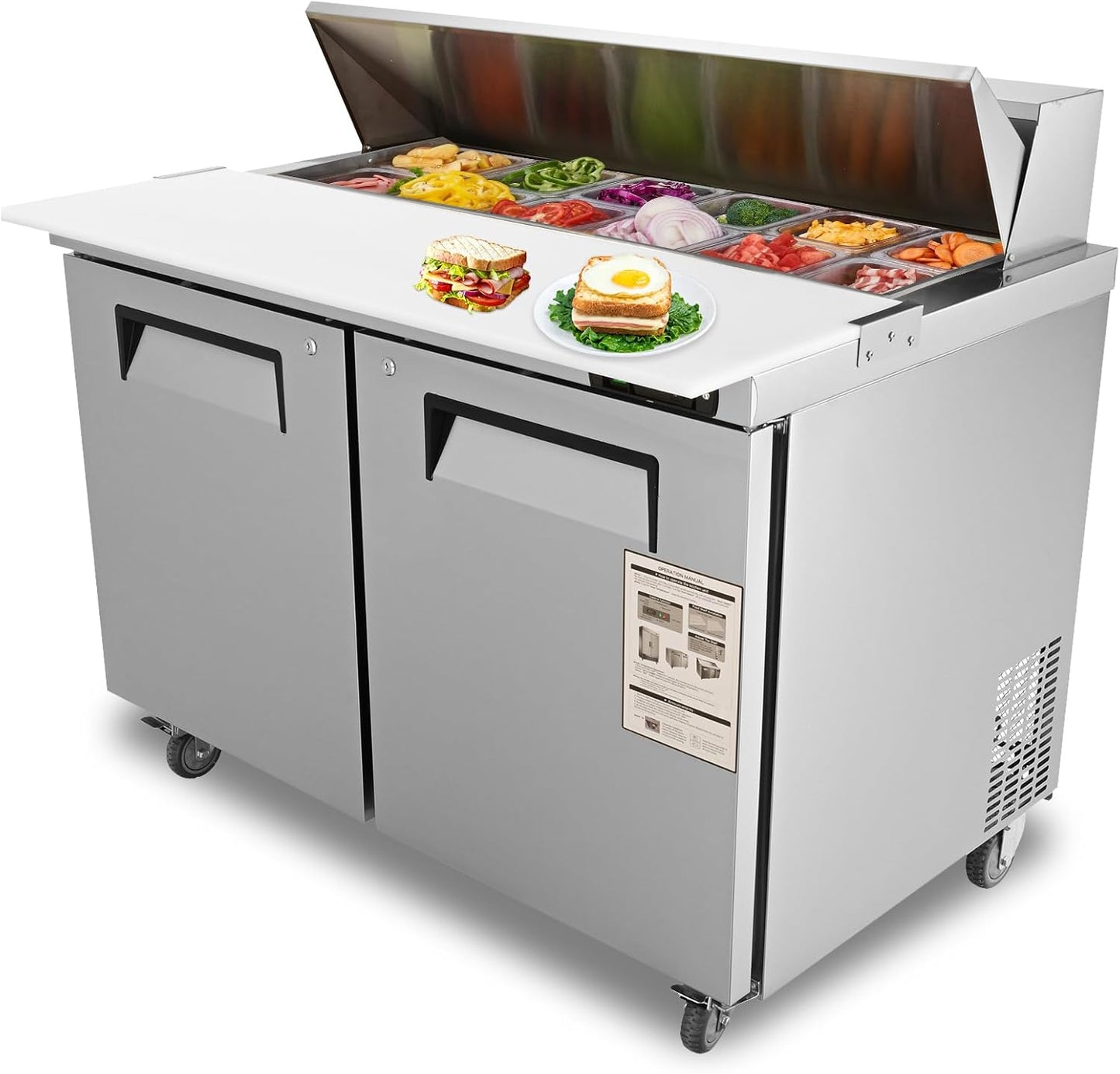 VEVOR 48 in Sandwich Prep Table for Restaurants and Bars