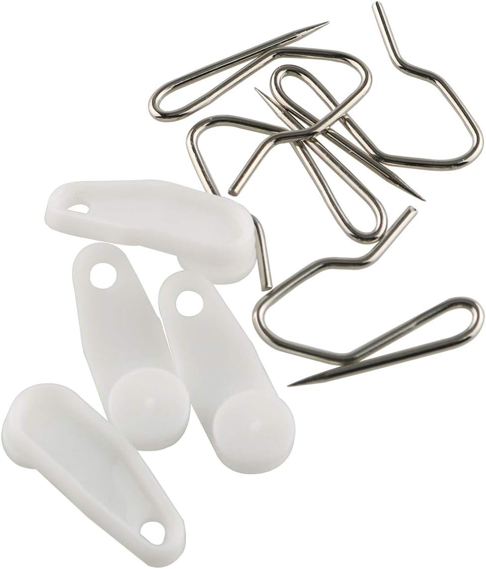 50-Piece White Plastic Curtain Rail Gliders & Hooks Set