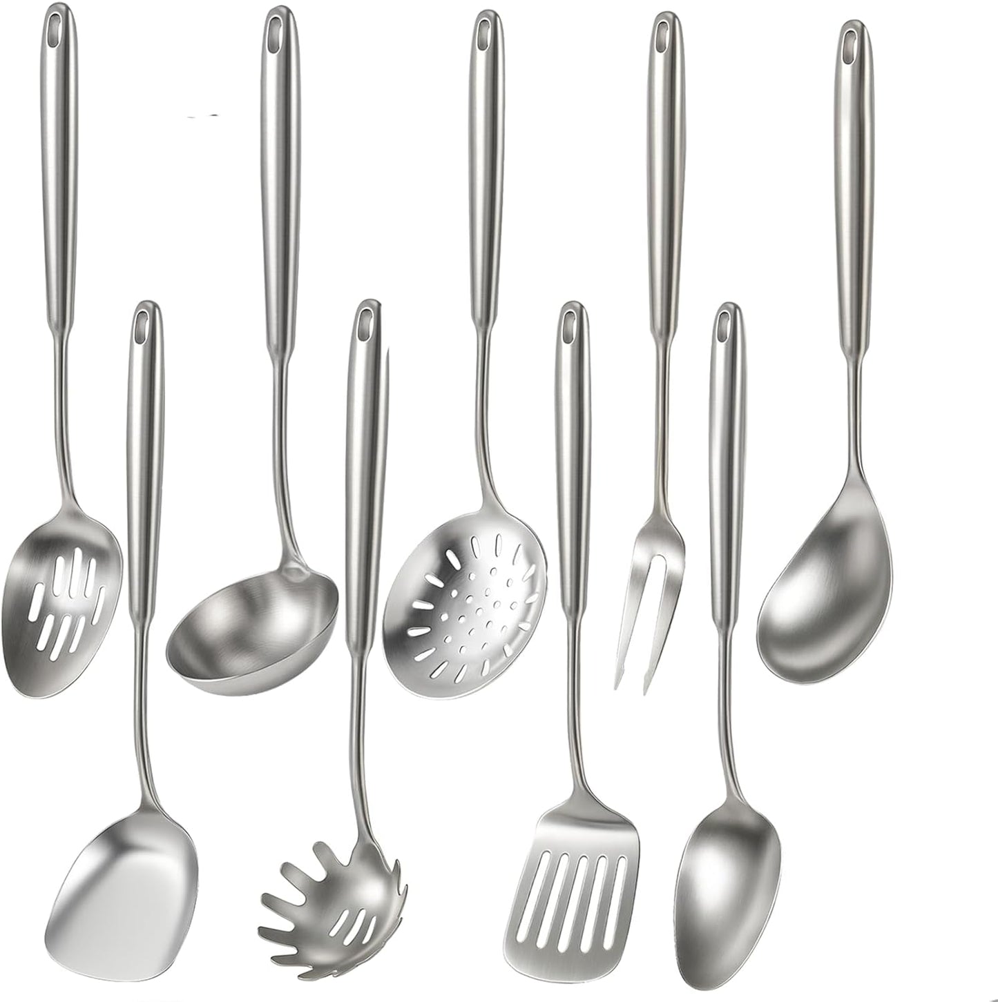 9 Pcs Cooking Utensils Set - Durable Stainless Steel Kitchen Tools