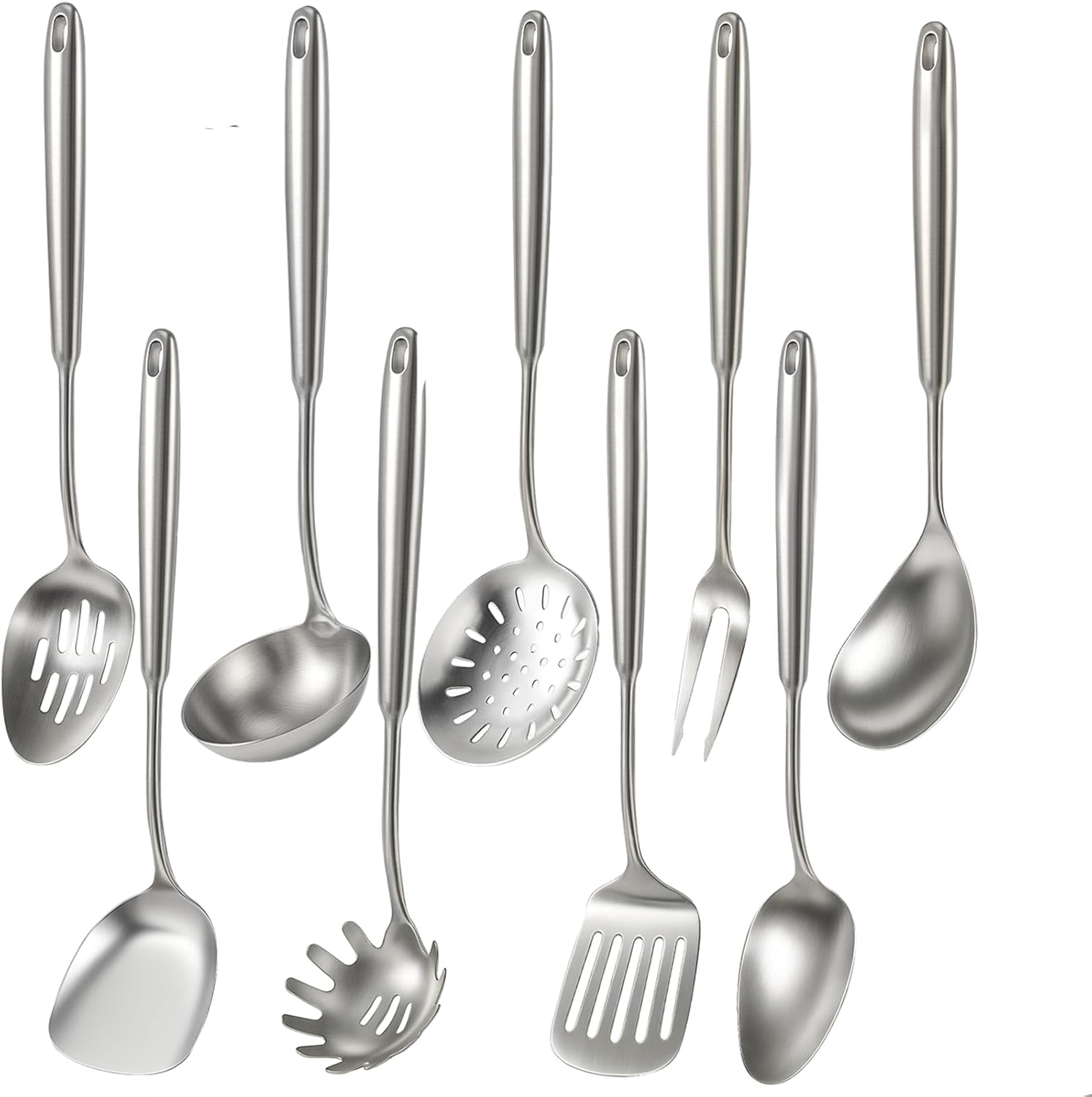 9 Pcs Cooking Utensils Set - Durable Stainless Steel Kitchen Tools