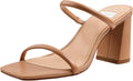 Women's Square Toe Two Strap High Heeled Sandal - Comfortable 3 in