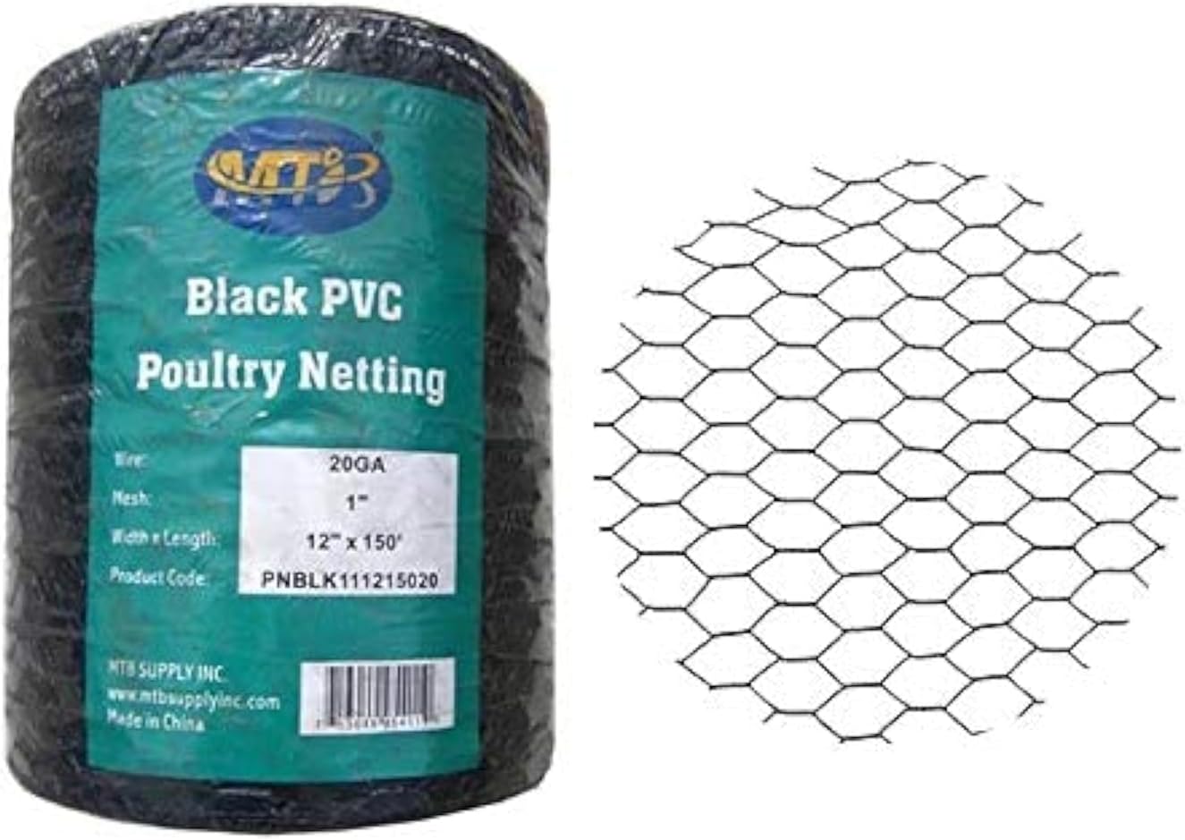 PVC Hexagonal Poultry Netting for Chicken Wire Fencing 12in x 150ft