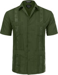 Allsense Men's Short-Sleeve Cuban Guayabera Shirt - Timeless Comfort