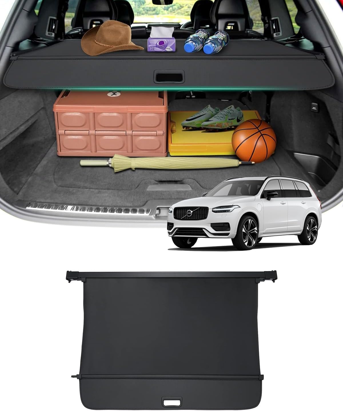 Powerty Cargo Cover for 2016-2025 Volvo XC90 Trunk Protection