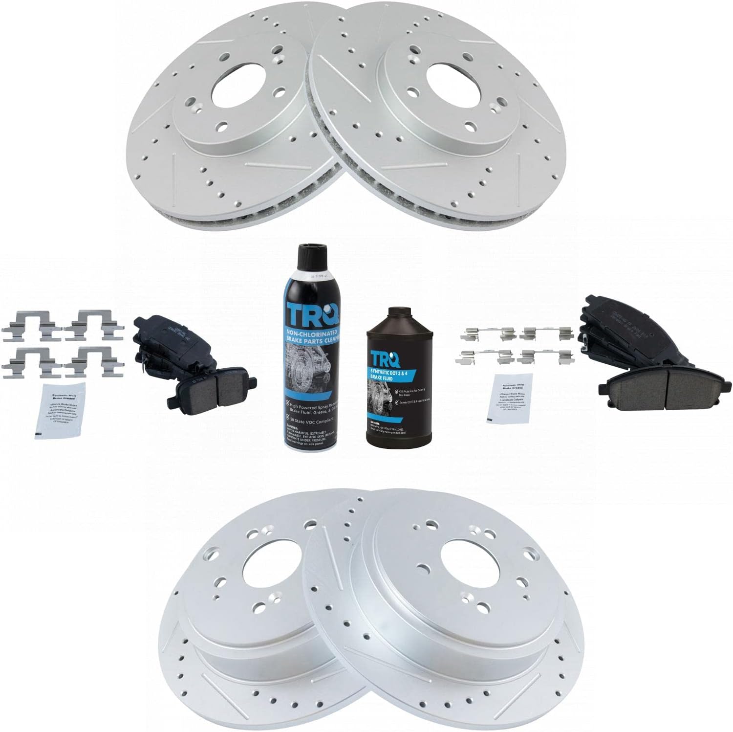 TRQ Performance Brake Pad & Rotor Kit for 2003-2006 Acura MDX