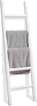 Wood Blanket Ladder 57in Rustic Leaning Towel Rack - Farmhouse Display