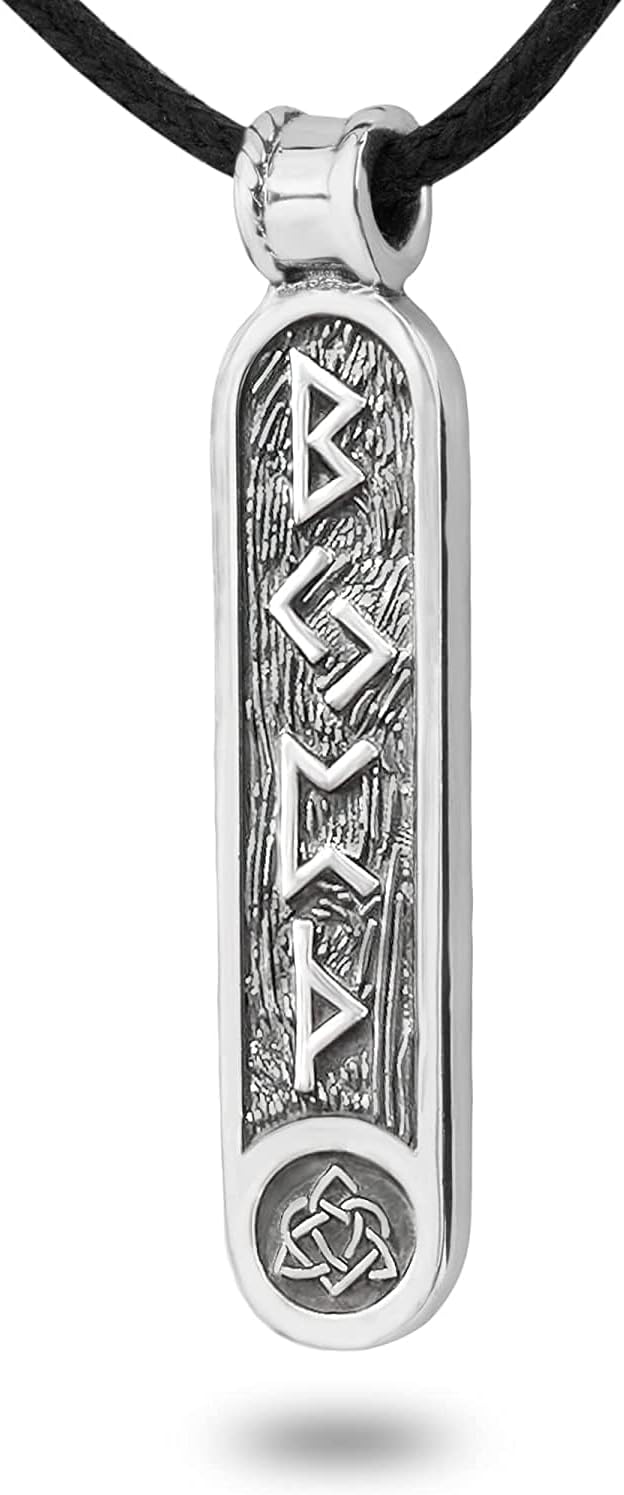 Viking Rune Formula Pendant Necklace - 925 Sterling Silver Amulet