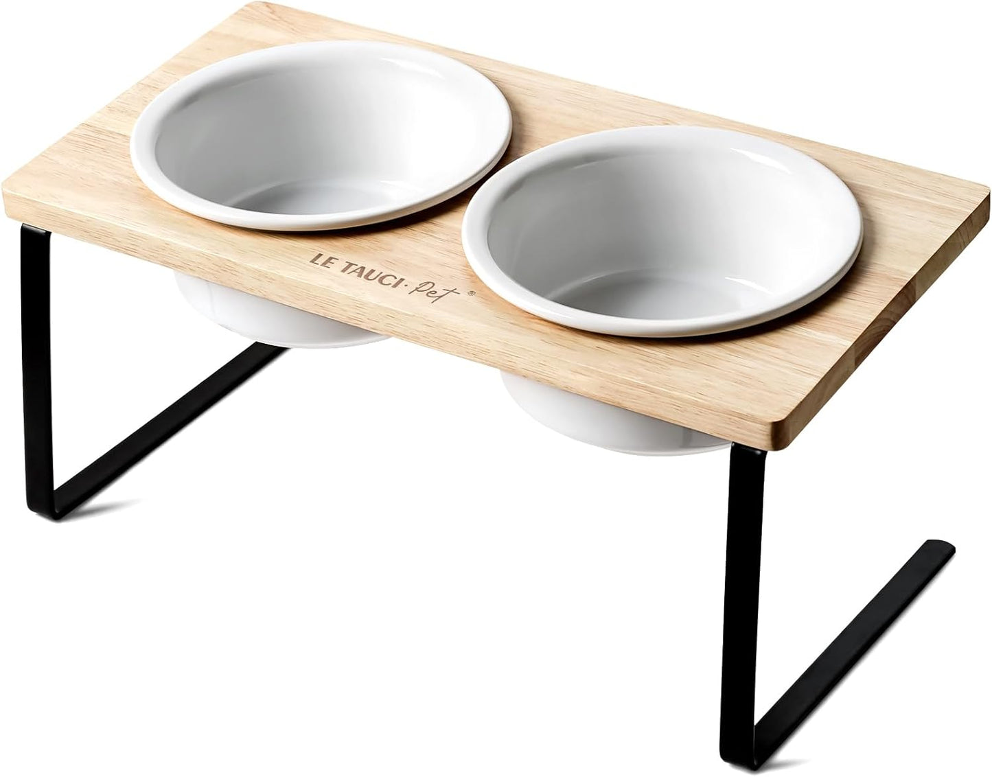 Elevated Dog Bowls with Ceramic Bowls for Small and Medium Dogs